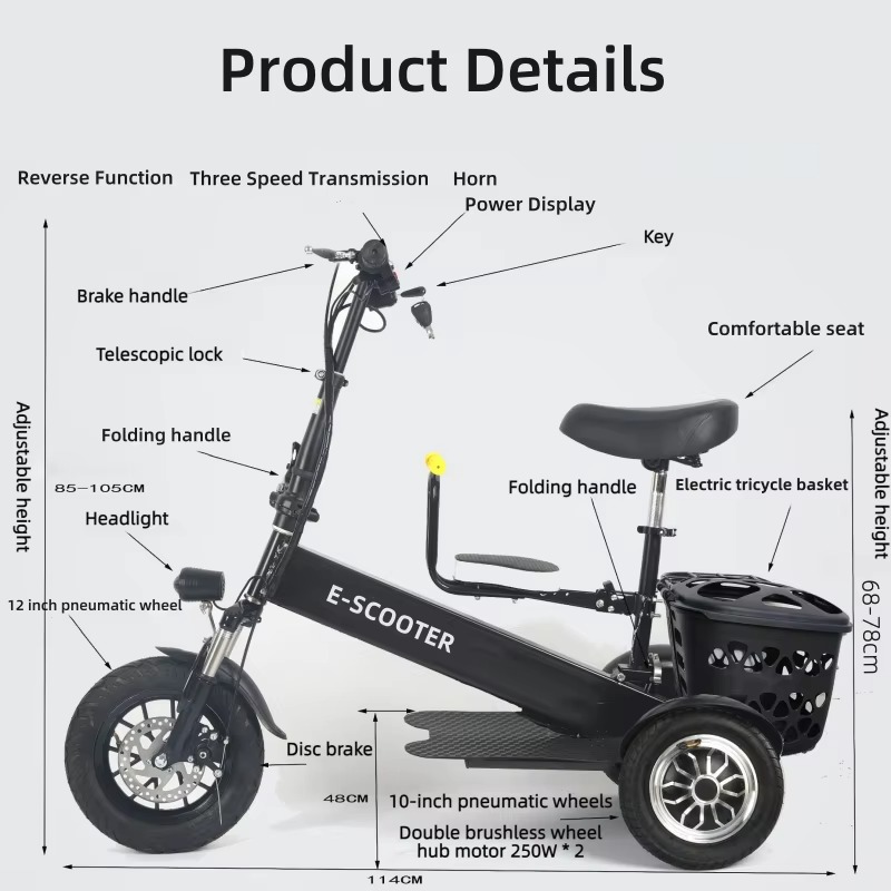 【2026】3-wiel 2-persoons opvouw - Electric Scooter 500W recensie en prijs